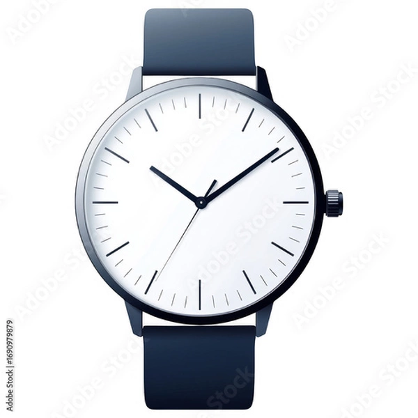 Fototapeta Minimalist Watch: A sophisticated wristwatch with a clean, minimalist design, showcasing a circular dial and a sleek strap, perfect for the modern aesthetic.