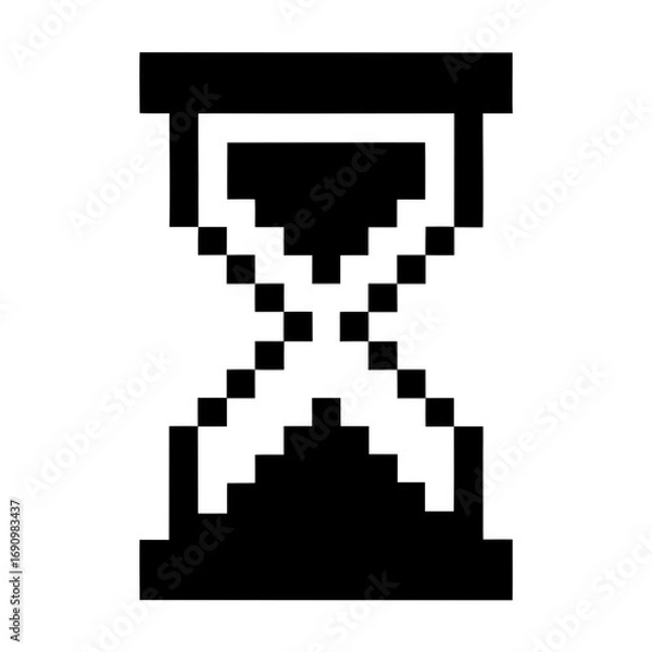 Fototapeta Retro pixel art crossed swords silhouette icon design