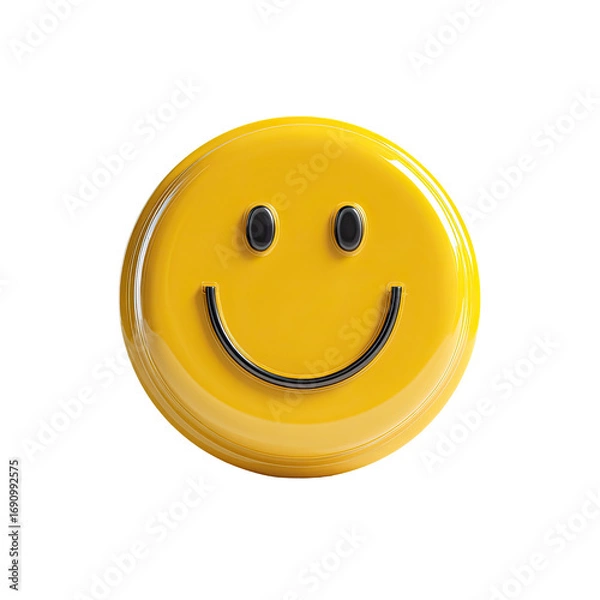 Obraz Glossy yellow smiley face emoticon (1)
