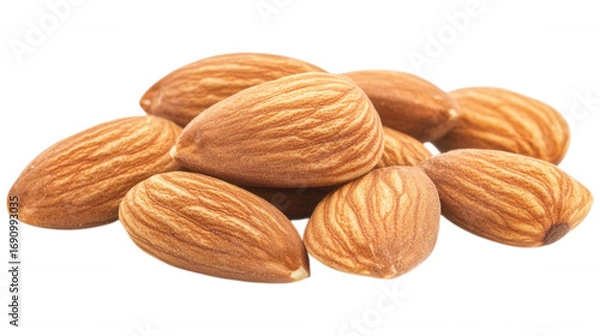 Fototapeta Almond Nut Close-Up: A captivating close-up shot showcasing a cluster of fresh, raw almond, highlighting their natural texture and form in a captivating visual