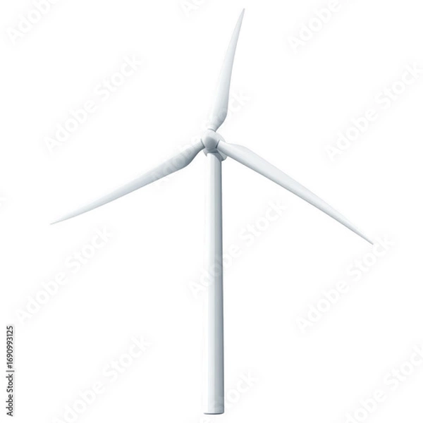 Fototapeta Wind Turbine: An eco-friendly, clean energy wind turbine stands tall, representing a commitment to sustainable power and environmental conservation.