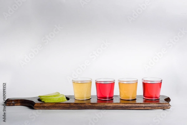 Obraz Colored shots with different alcohol