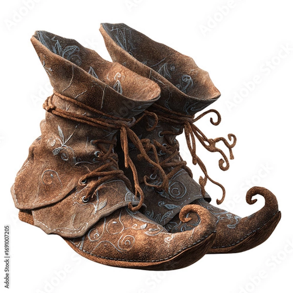Obraz Worn Elf Shoes isolated on white background