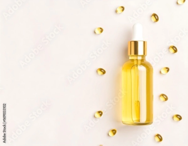 Obraz Golden serum with capsules