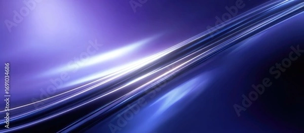 Fototapeta Dynamic lines of varying shades of blue and purple create a flowing, elegant design.