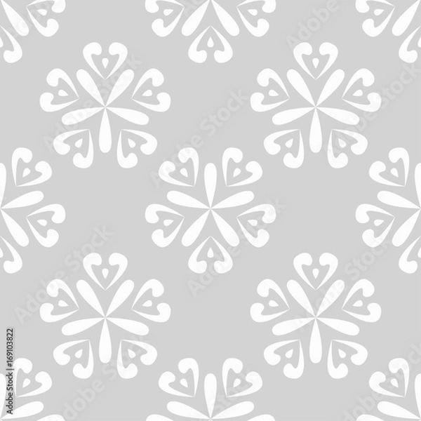 Fototapeta Floral seamless pattern. Gray abstract background