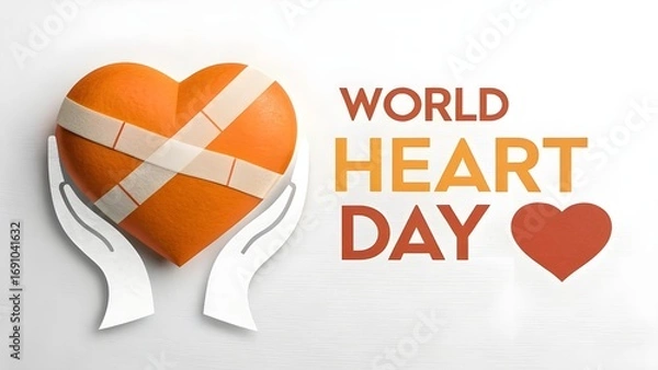Fototapeta World Heart Day, hands hugging heart symbol