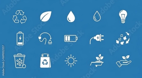 Fototapeta Collection of environmental and ecology icons set