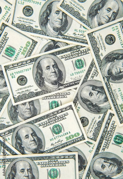 Fototapeta Background of 100 dollar bills