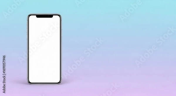 Fototapeta Smartphone with blank screen on colorful background