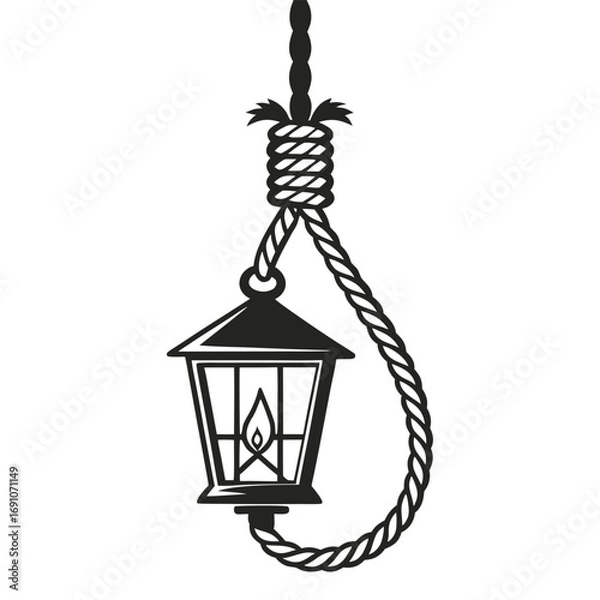 Fototapeta Lantern hanging rope
