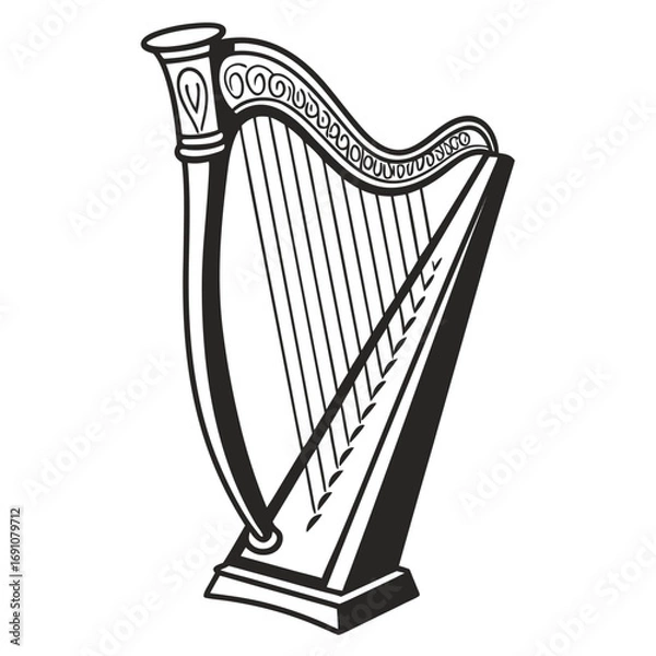 Fototapeta Harp outline