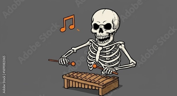 Obraz Skeleton Playing Xylophone