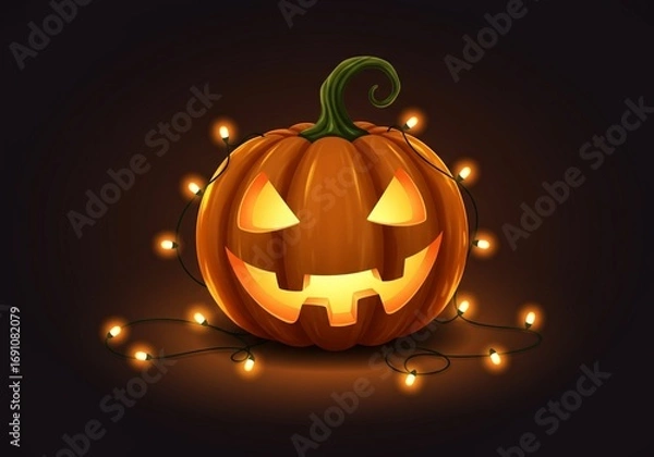 Obraz Illuminated Jack-o'-Lantern
