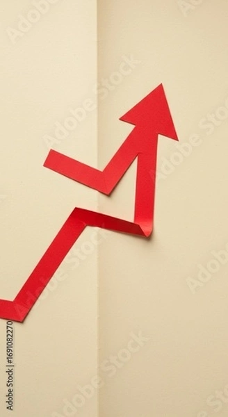 Obraz Red Paper Arrow Ascending Corner