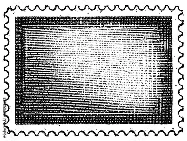 Fototapeta postage stamp border line drawing