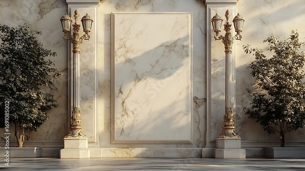 Obraz Elegant architectural backdrop with ornate details for luxury branding, product placement, and design projects