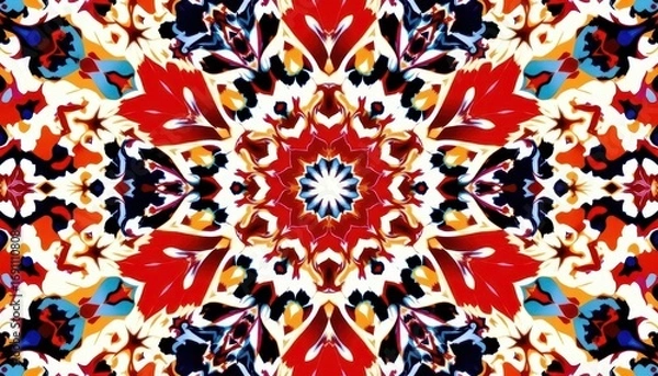 Fototapeta Vibrant Mandala Pattern with Abstract Radiant Design