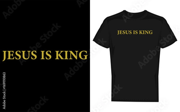 Fototapeta Inspirational christian silhouette design featuring the powerful message jesus is king perfect for religious apparel and decor silhouette