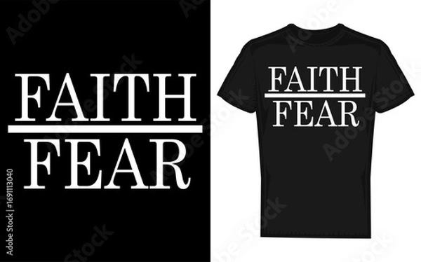 Fototapeta Inspirational faith over fear message with a striking silhouette design symbolizing courage and overcoming challenges perfect for motivational content and graphic design