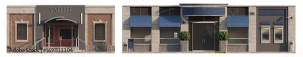 Fototapeta Multi-Use Retail Facade Storefront: Closed Multi-Purpose Shop isolated png on transparent background premium cutout
