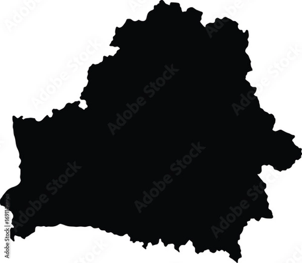 Fototapeta Black silhouette map vector illustration of belarus scalable eps for global design needs