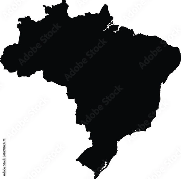 Fototapeta Scalable vector map of brazil illustration eps format graphic resource