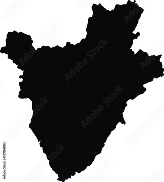 Fototapeta Burundi map vector illustration scalable eps geographic outline country shape
