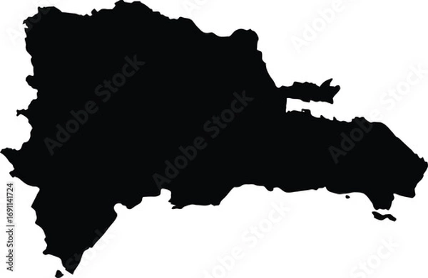 Fototapeta Dominican republic map vector eps illustration scalable geographic outline icon