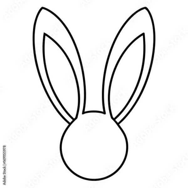 Fototapeta Bunny ears vector, a modern bunny ears icon art design, black vector of a bunny ears outline, simple bunny ears art, a set of bunny ears icons isolated