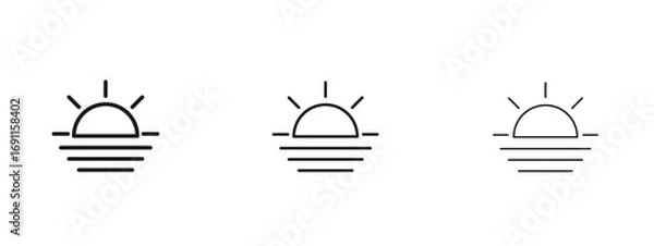 Fototapeta Sunrise icon logo vector template. Simple style icons