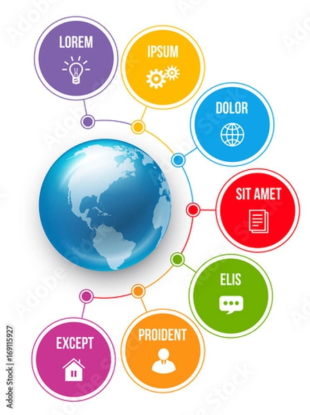 Fototapeta Infographics with steps or options