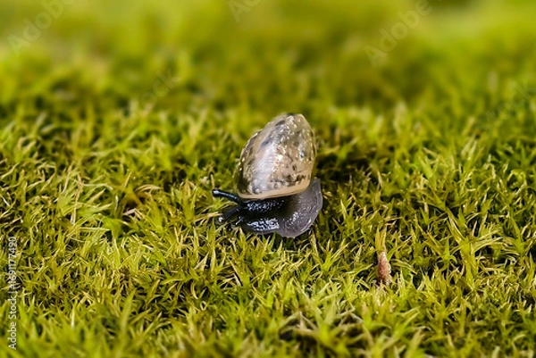 Fototapeta Snail with a spiral shell