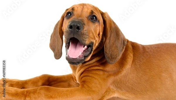 Obraz Playful puppy lying down