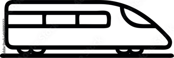 Obraz Train Side View Outline Icon Silhouette vector