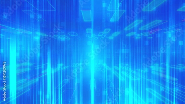 Obraz Blue abstraction with vertical lines. Computer generated 3d render