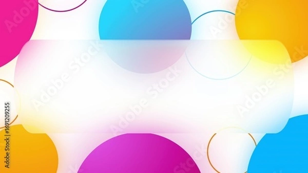 Fototapeta Glass plate with colored spheres. Computer generated 3d render