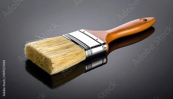 Obraz Paintbrush on a dark surface