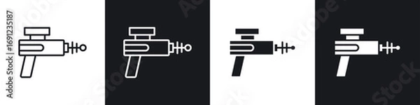 Obraz Laser gun icons in solid and stroke graphics