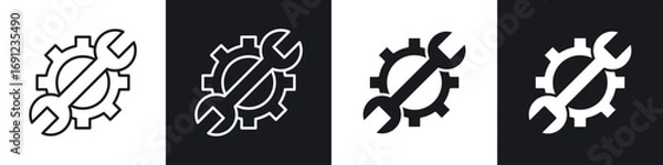 Obraz Customized icons in solid and stroke graphics