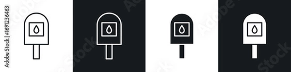 Obraz Blood sugar test icons in solid and stroke graphics