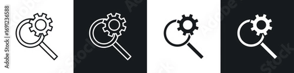 Obraz Resource icons in solid and stroke graphics