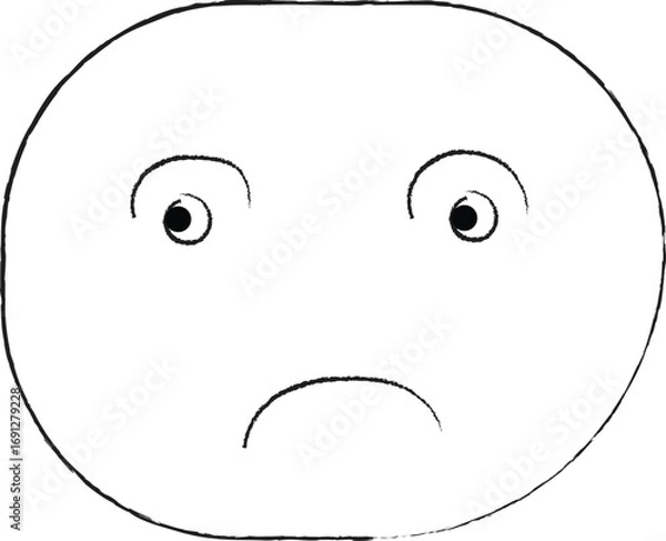 Obraz funny cartoon face. Sad Emoji Face Expression