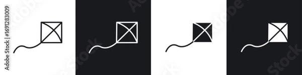 Obraz Kite icons in flat and thin stroke style