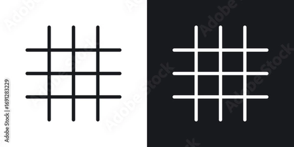 Obraz Grid icons in flat and thin stroke style