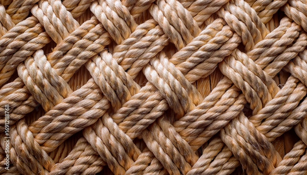 Obraz Rectangular Segments Of Cotton Rope Laid Out In Neat Arrangement