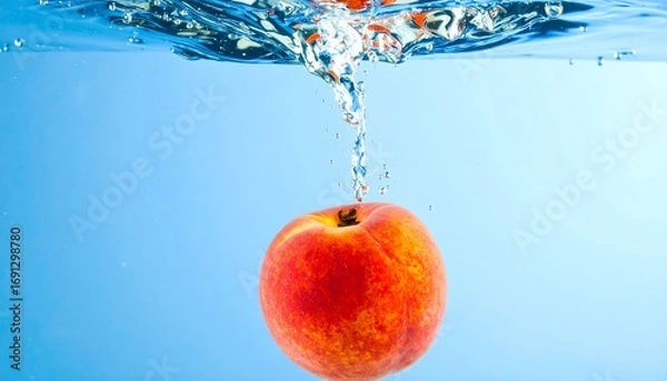 Obraz Peach plunging into water