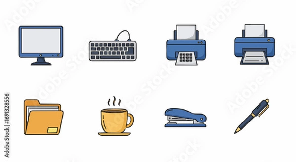 Fototapeta Icon set office