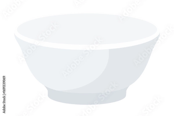 Obraz An empty white ceramic bowl for serving food vector