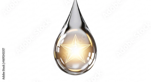 Fototapeta Brilliant star essence captured in a single, luminous liquid drop